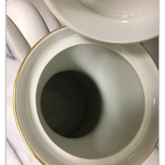 Rosenthal Shadow Rose Coffee Pot Germany Blutenspiel White Porcelain Mid Century - Picture 5 of 13